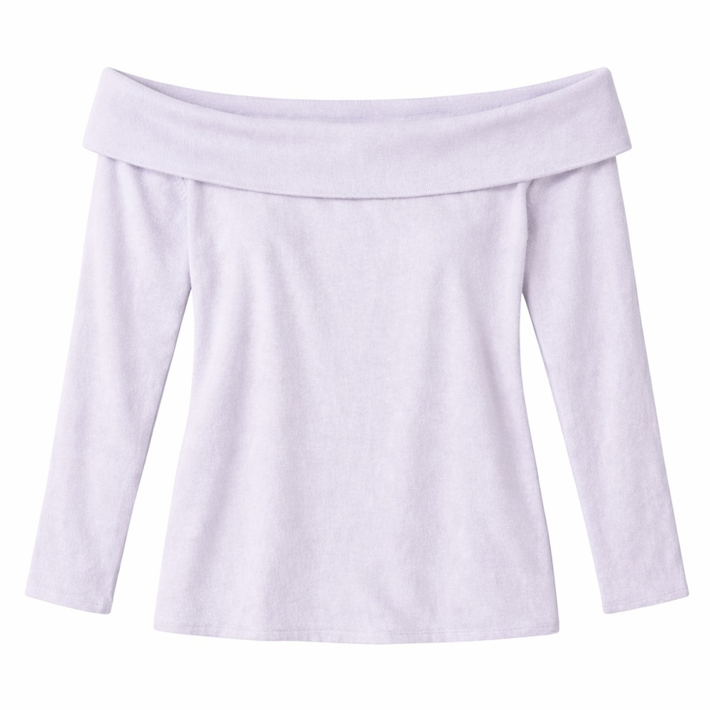 Lilac Off The Shoulder Knit Sweater